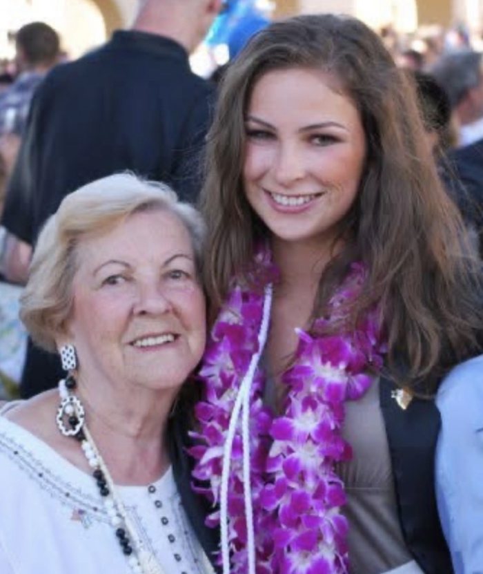 Helen with her granddaughter Sam at her high school graduation, 2010