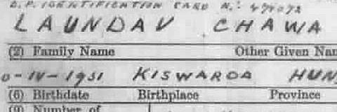 Helen&rsquo;s 1946 displaced persons (DP) card